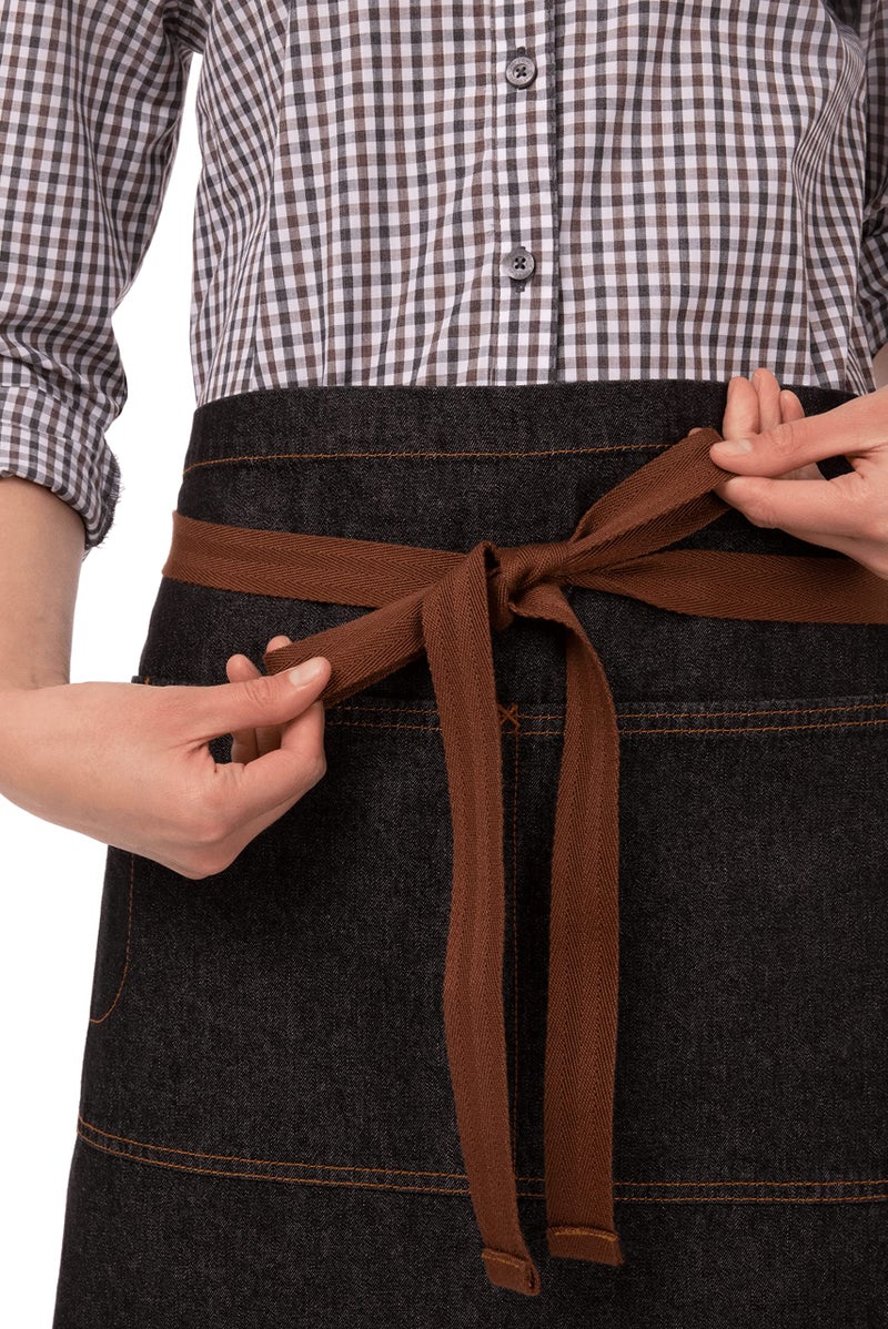 Chef Works Unisex Memphis Half Bistro Apron, Black, One Size - Image 4